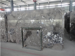 Yama Nino Grey Marble Slab Tile Paver Cover Flooring Polished Honed Flamed Split Cross&Vein Cut Patterns, Grey William Marble Slabs