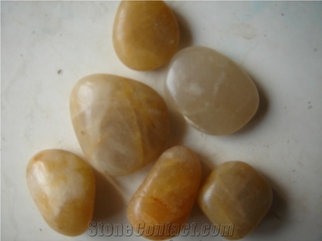 Yellow Polished Pebble Stone