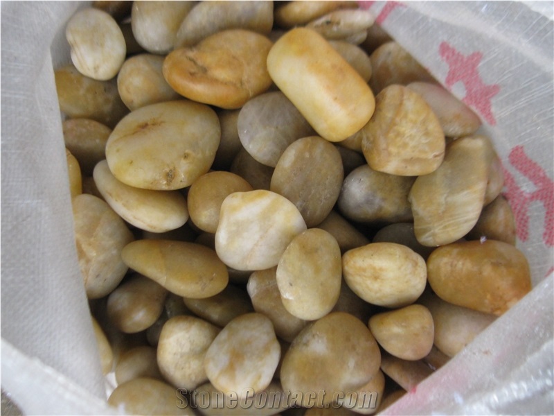 Yellow Polished Pebble Stone