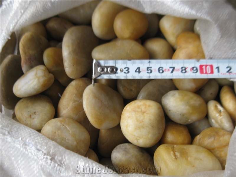 Yellow Polished Pebble Stone