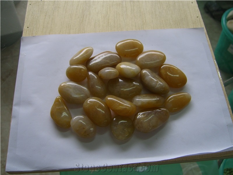 Yellow Polished Pebble Stone