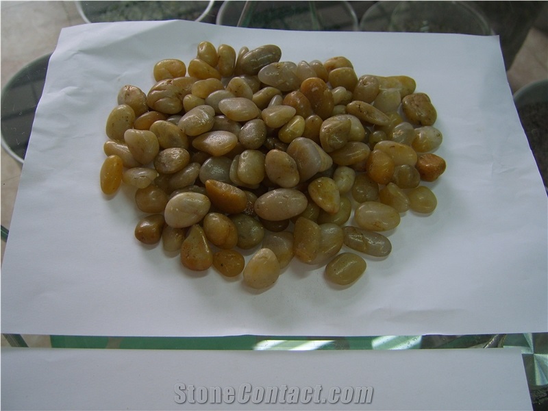 Yellow Polished Pebble Stone