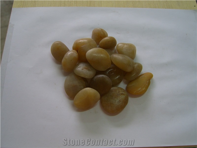 Yellow Polished Pebble Stone