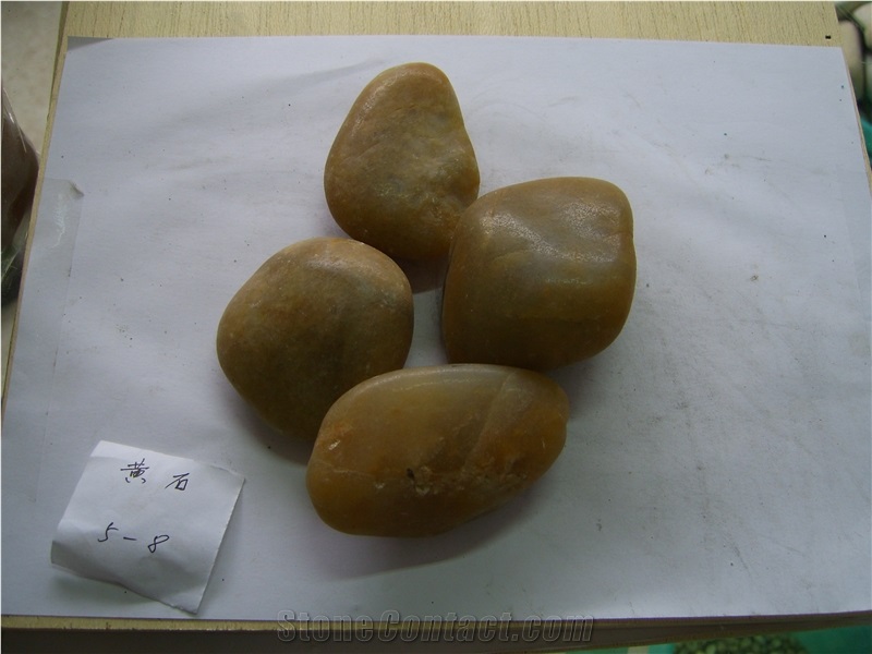Yellow Polished Pebble Stone