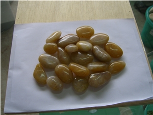 Yellow Polished Pebble Stone