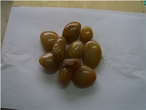 Yellow Polished Pebble Stone