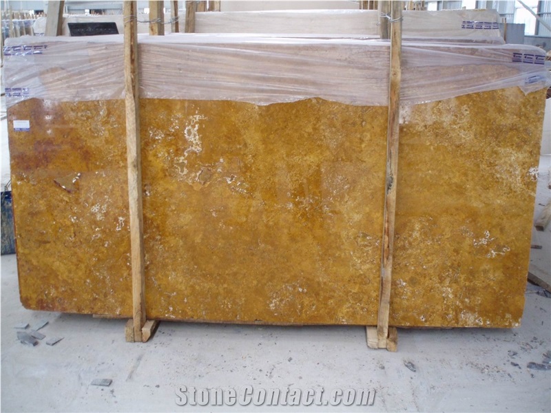 Yellow Travertine Slabs & Tiles, Yellow Sun Limestone Travertine