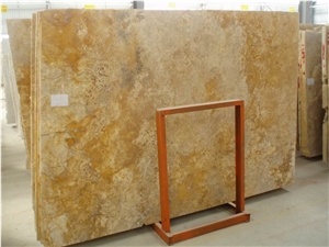 Yellow Travertine Slabs & Tiles, Yellow Sun Limestone Travertine