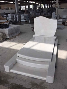 China Top Design Natural Polished Snow White Marble Tombstone & Monument
