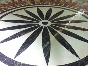 2018 New Design Waterjet Flower Pattern Marble Medallion 2018 New Design Waterjet Flower Pattern Marble Medallion