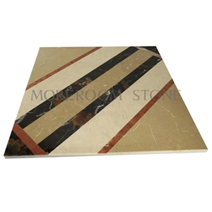 Australia Queensland Golden Beige Composited Marble Floor Tile Composited Medallion