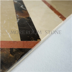 Australia Queensland Golden Beige Composited Marble Floor Tile Composited Medallion