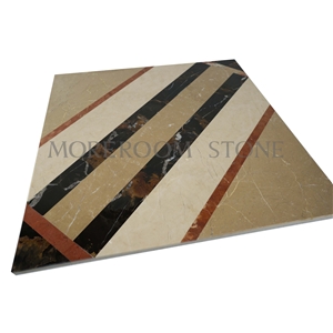 Australia Queensland Golden Beige Composited Marble Floor Tile Composited Medallion