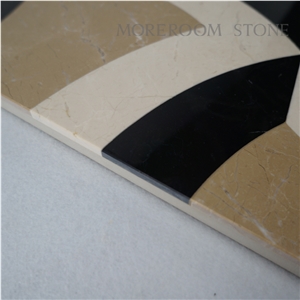 Australian Golden Beige Marble Nero Margiua Floor Medallions Waterjet Medallions Carpet Medallions Square Medallions Ceramic Backed Medallion