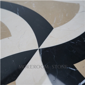 Australian Golden Beige Marble Nero Margiua Floor Medallions Waterjet Medallions Carpet Medallions Square Medallions Ceramic Backed Medallion