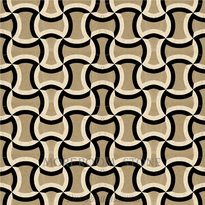 Australian Golden Beige Marble Nero Margiua Floor Medallions Waterjet Medallions Carpet Medallions Square Medallions Ceramic Backed Medallion