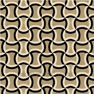 Australian Golden Beige Marble Nero Margiua Floor Medallions Waterjet Medallions Carpet Medallions Square Medallions Ceramic Backed Medallion