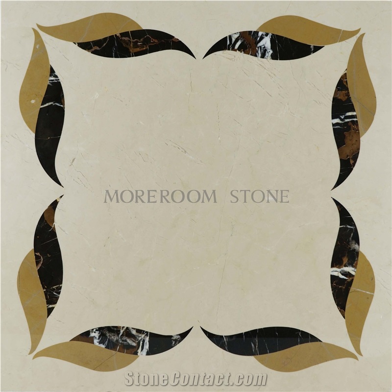 Crema Marfil Ivory Marble Medallion,Laminated Flooring,Ceramic Back Flooring
