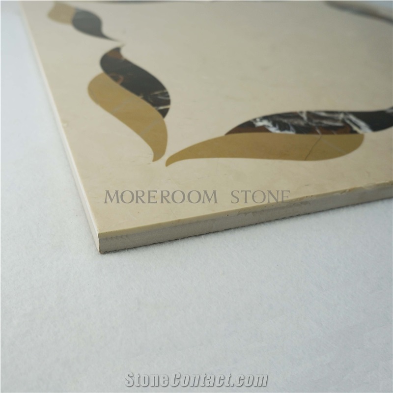 Crema Marfil Ivory Marble Medallion,Laminated Flooring,Ceramic Back Flooring