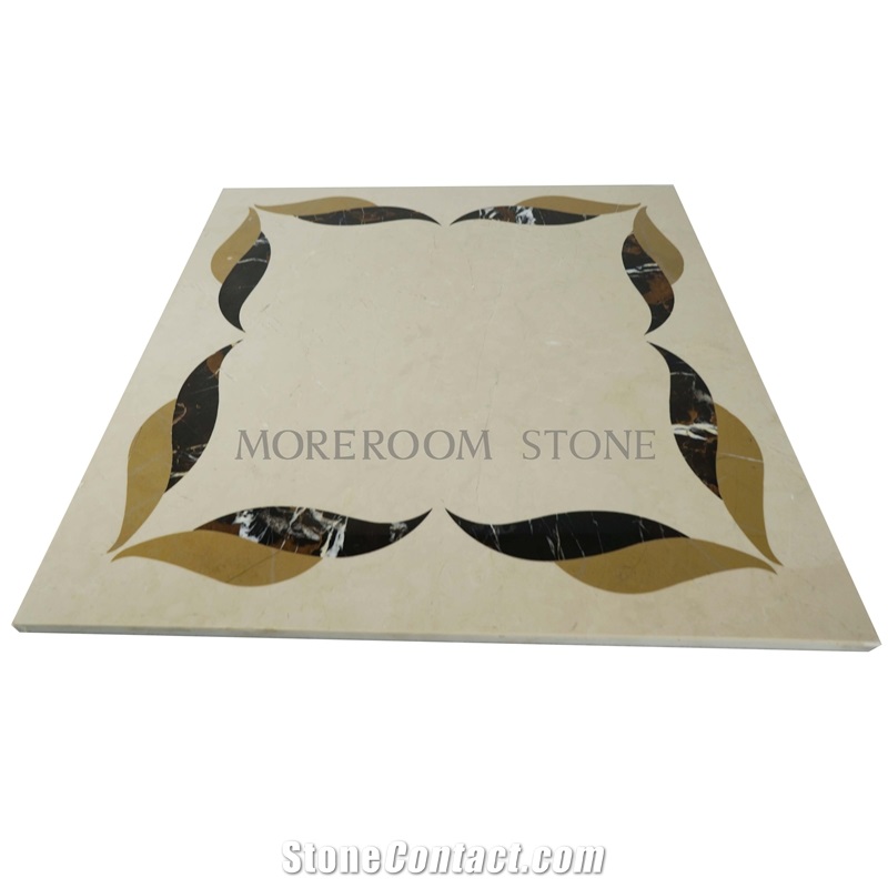 Crema Marfil Ivory Marble Medallion,Laminated Flooring,Ceramic Back Flooring