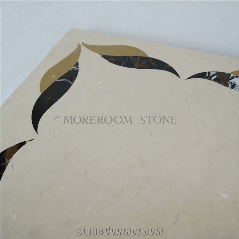 Crema Marfil Ivory Marble Medallion,Laminated Flooring,Ceramic Back Flooring