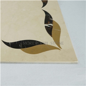 Crema Marfil Ivory Marble Medallion,Laminated Flooring,Ceramic Back Flooring