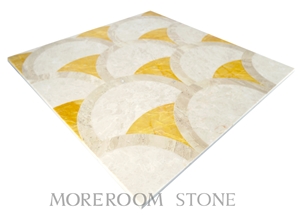 Decorative Floor Tile Thin Laminated Water-Jet Medallions Marble Price