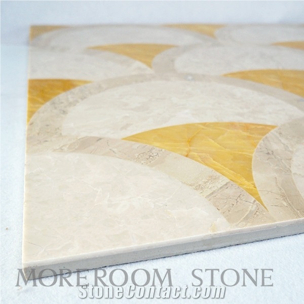Decorative Floor Tile Thin Laminated Water-Jet Medallions Marble Price