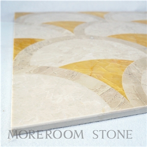 Decorative Floor Tile Thin Laminated Water-Jet Medallions Marble Price