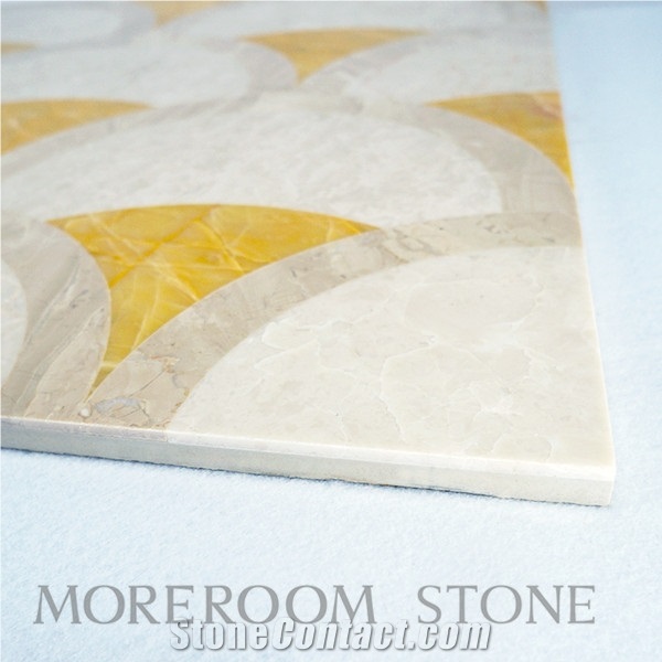 Decorative Floor Tile Thin Laminated Water-Jet Medallions Marble Price