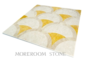 Decorative Floor Tile Thin Laminated Water-Jet Medallions Marble Price