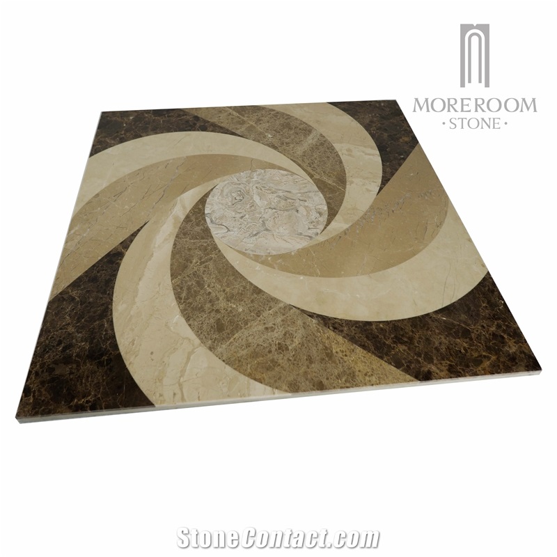 Emperador Dark & Emperador Light Marble Pattern Flooring Medallion Tiles