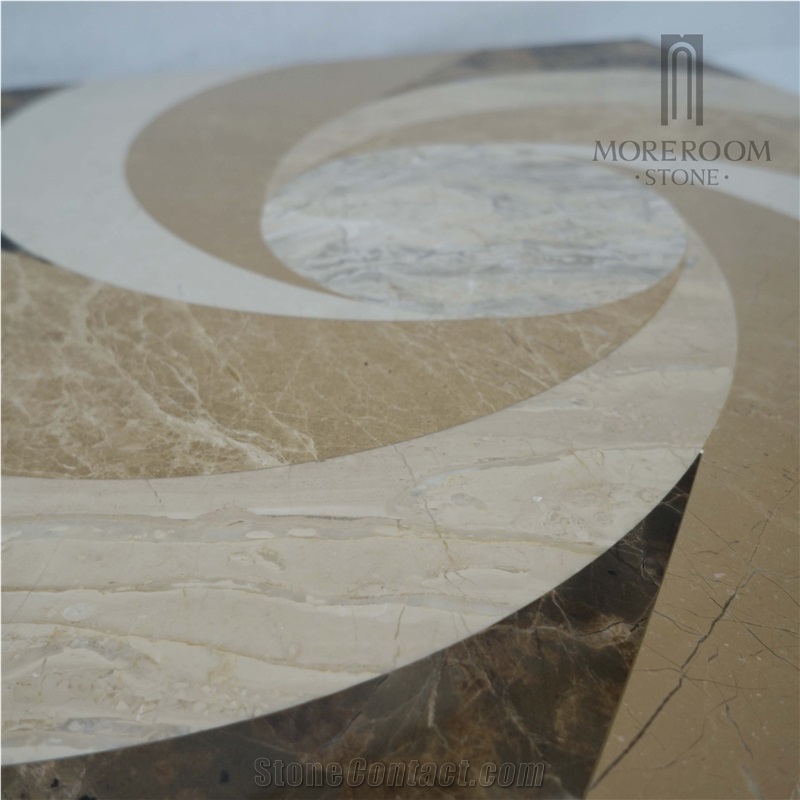 Emperador Dark & Emperador Light Marble Pattern Flooring Medallion Tiles