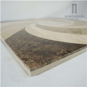 Emperador Dark & Emperador Light Marble Pattern Flooring Medallion Tiles