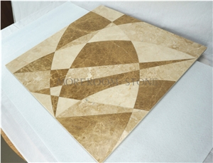 Flower Pattern Waterjet Marble Wall Tile