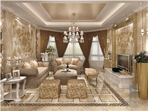 Flower Pattern Waterjet Marble Wall Tile