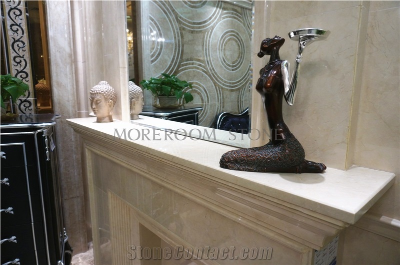 Foshan Manufacture Shayan Cream Marble Tile Laminated Marble Wall Covering