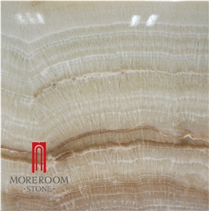 Foshan Stone Manufacture Peru Onyx White Orange Thin Translucent Onyx Wall Panel with Pvc Backing Laminated Onyx Tile & Slab
