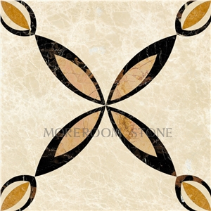 High Quality Marble Medallion, Polished Laminated Marble Flower Marble Floor Design Natural Stone Grey Marble Tiles Marble Floor Design Pictures Marble Inlay
