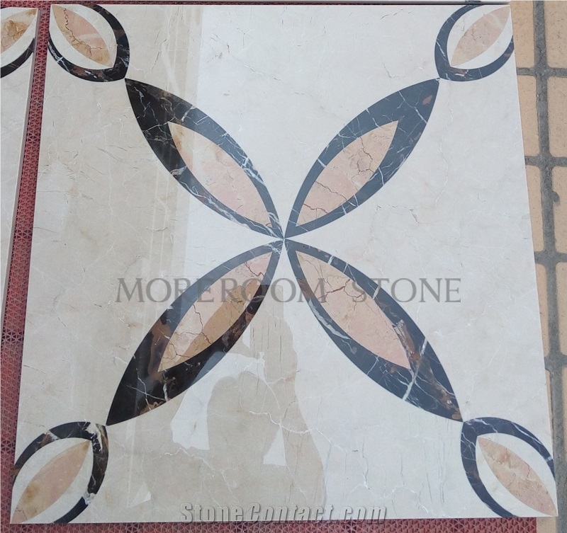 High Quality Marble Medallion, Polished Laminated Marble Flower Marble Floor Design Natural Stone Grey Marble Tiles Marble Floor Design Pictures Marble Inlay
