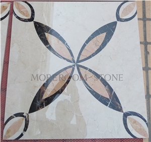 High Quality Marble Medallion, Polished Laminated Marble Flower Marble Floor Design Natural Stone Grey Marble Tiles Marble Floor Design Pictures Marble Inlay