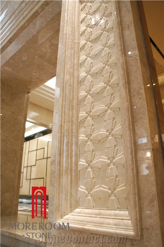 Hot Sale Indoor Latte Beige Marble Stone Fireplace Decorative