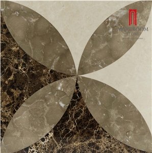 Iran Bosy Grey Marble & Cream Marfil Marble Laminated Flooring Medallion Iran Bosy Grey Marble & Cream Marfil Marble Laminated Flooring Medallion