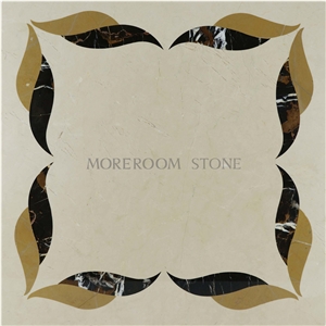Iran Shayan Cream Marble Waterjet Medallions, Floor Medallions