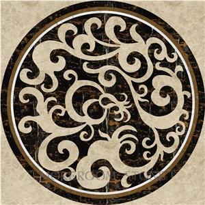 Italian Marble Price Portoro Gold Marble Round Medallion Water Jet Marble Pattern Floor Medallion Polished Floor Marble Tiles