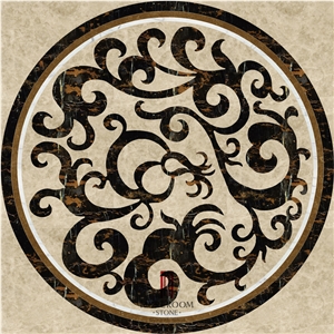 Italian Marble Price Portoro Gold Marble Round Medallion Water Jet Marble Pattern Floor Medallion Polished Floor Marble Tiles