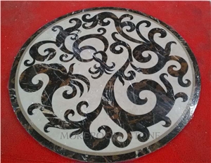 Italian Marble Price Portoro Gold Marble Round Medallion Water Jet Marble Pattern Floor Medallion Polished Floor Marble Tiles