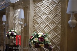 Italy New Wall Design Cream Latte Decorative Marble 3d Wall Panel