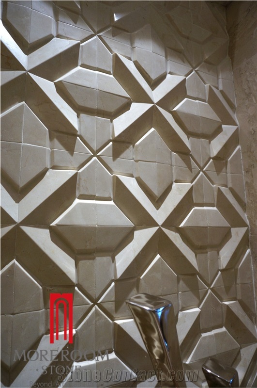 Italy New Wall Design Cream Latte Decorative Marble 3d Wall Panel