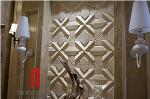 Italy New Wall Design Cream Latte Decorative Marble 3d Wall Panel